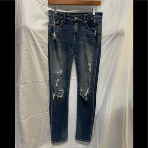 Lucky Brand Distressed Dark Wash Blue Jeans Jeggings